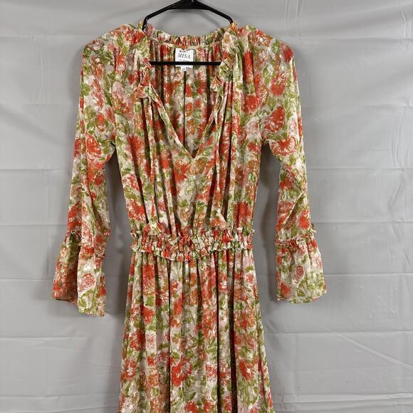 Misa Los Angeles Dress Women XS Lucinda Floral Maxi Ruffle Tiered Boho Chic Flow - Picture 5 of 15